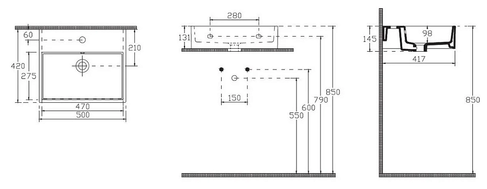 Раковина накладная Isvea Purita 10PL51050SV белый