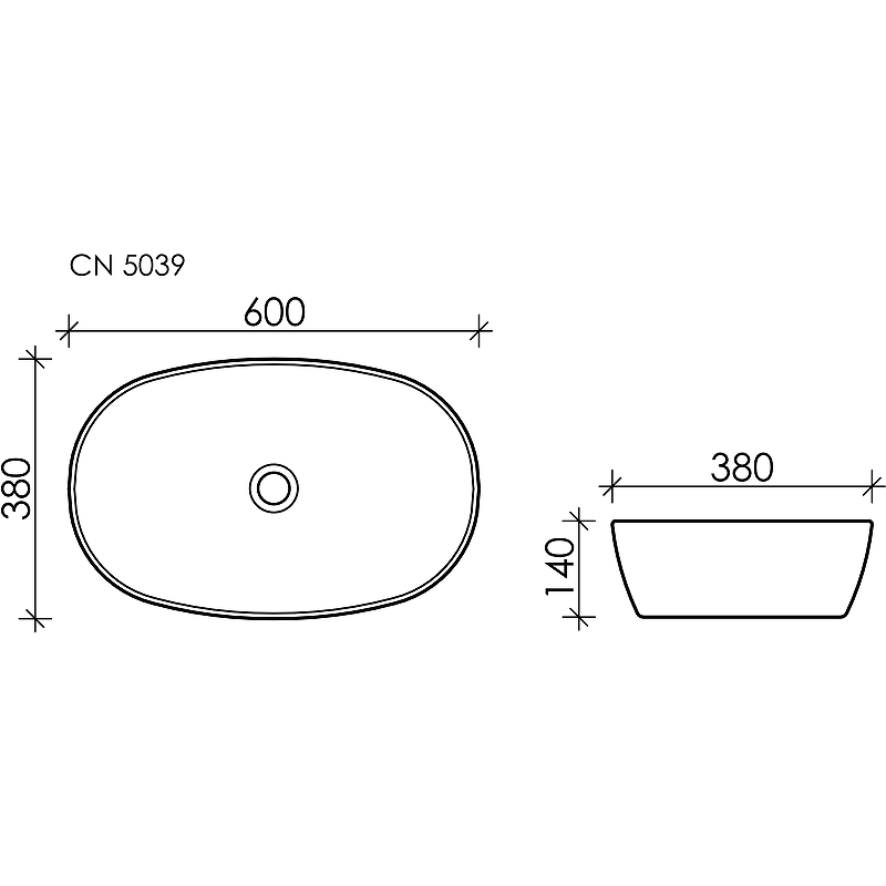 Раковина накладная Ceramica Nova Element CN5039 белый