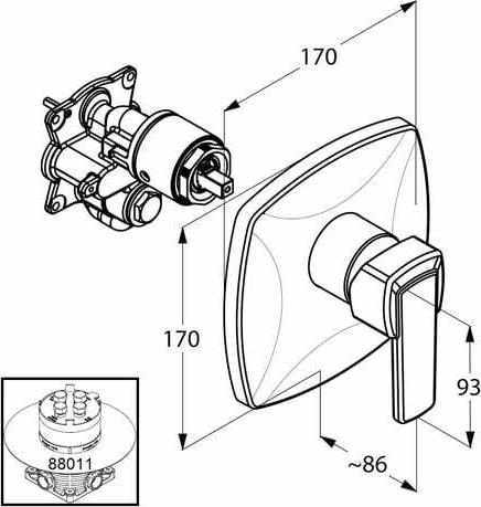 Смеситель для душа Kludi Q-Beo 506550565, хром