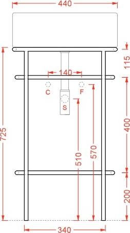 Полка для консоли 44 см ArtCeram Fuori Scala TFA002 05, белый матовый