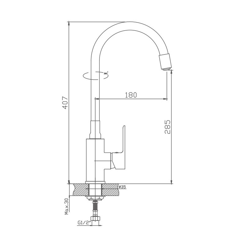 Смеситель для кухни Haiba HB73505-8 белый