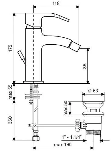 Смеситель для биде Emmevi Niagara 74004BIO белый