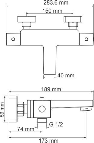 Смеситель WasserKRAFT Alme 1511 Thermo для ванны