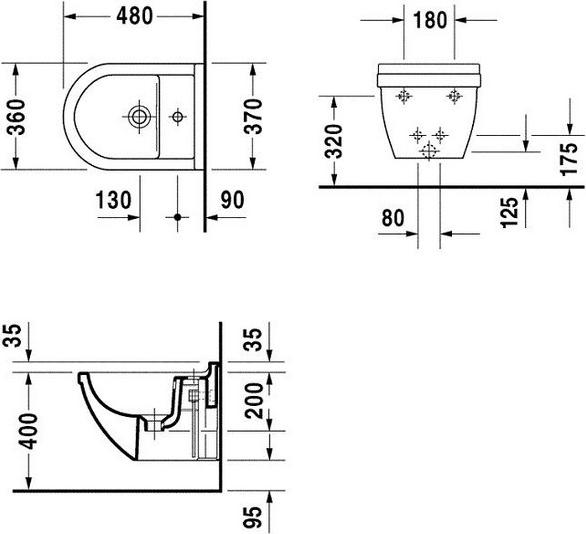 Подвесное биде Duravit Starck-3 2281150000