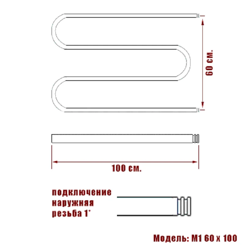 Полотенцесушитель водяной Ника Simple М 60/100 хром