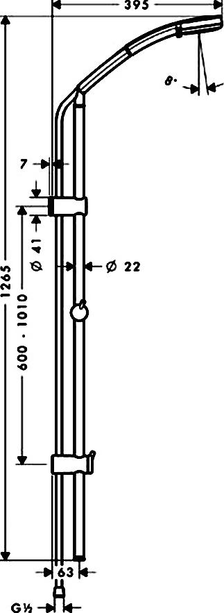 Душевой гарнитур Hansgrohe Croma 100 Vario 27811000 Unica Reno Lift