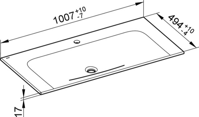 Мебельная раковина 100 см Keuco Plan 32970311001, белый