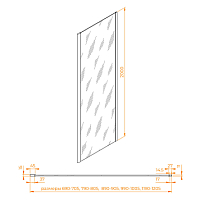 Душевая перегородка RGW Z-050-3B 352205309-14 профиль черный, стекло прозрачное