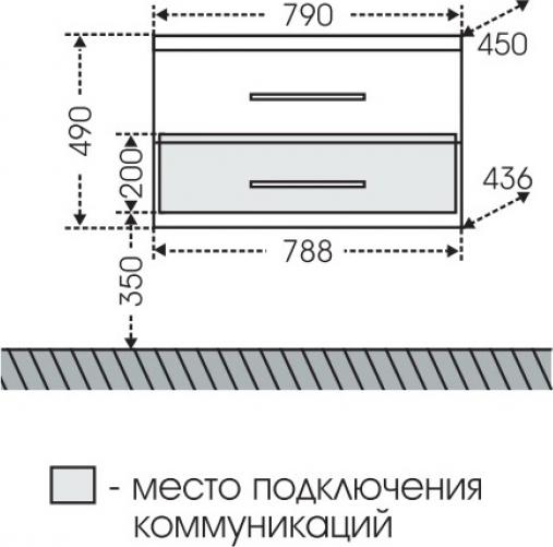 Тумба под раковину СанТа Омега 207022л 78.8 см белый