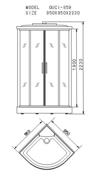 Душевая кабина Appollo Guci Guci-859