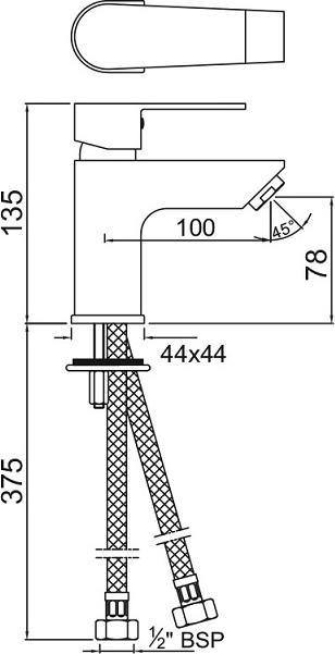 Смеситель для раковины Jaquar Aria ARI-CHR-39001B, хром