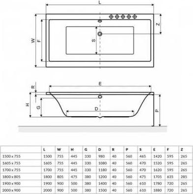 Ванна Excellent pryzmat slim 170x75 WAEX.PRY17WHS акрил