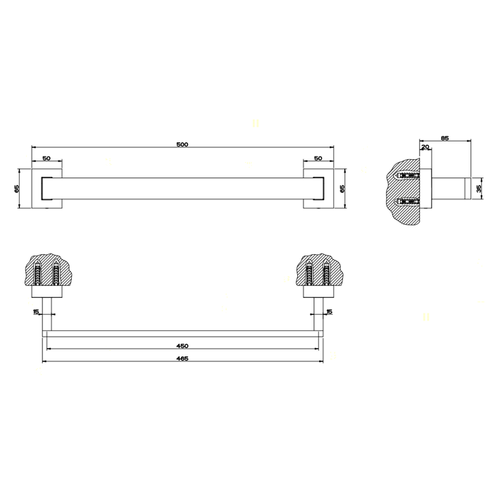 Поручень для ванны Gessi Rettangolo 20893#031, хром