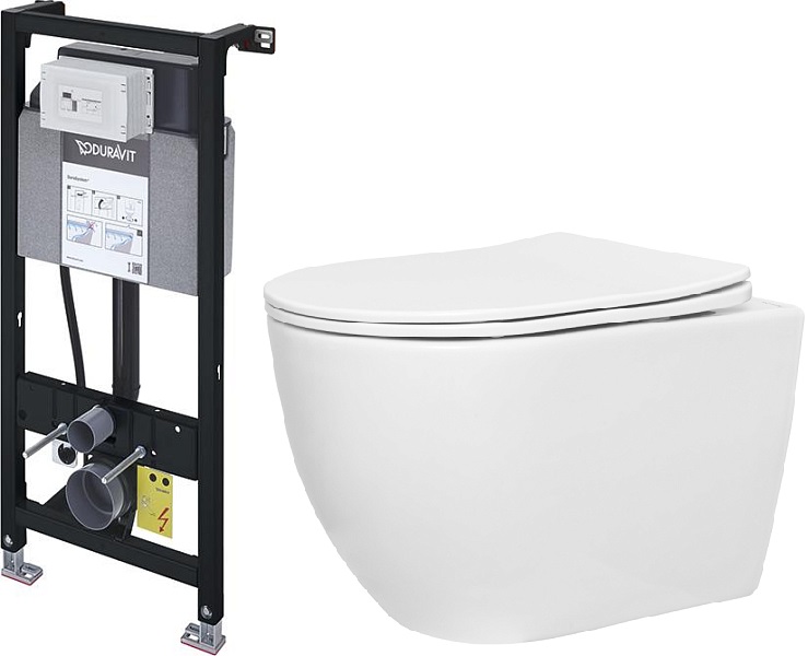 Комплект Duravit DuraSystem WD1011000000 с подвесным унитазом San More Fiaba SMT971903 с сиденьем микролифт