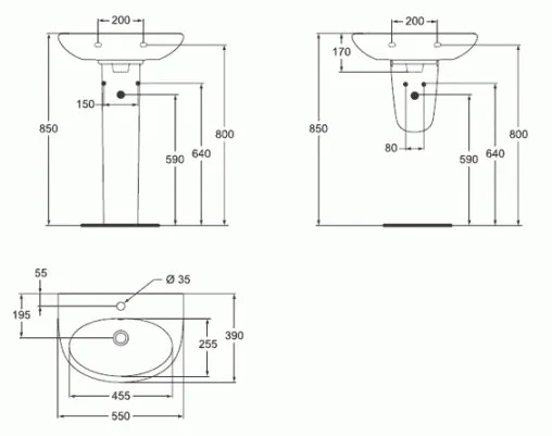 Раковина Vidima Seva Loop W407161 белый