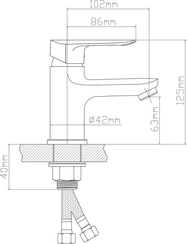 Смеситель для раковины BOOU B8274-1J, хром