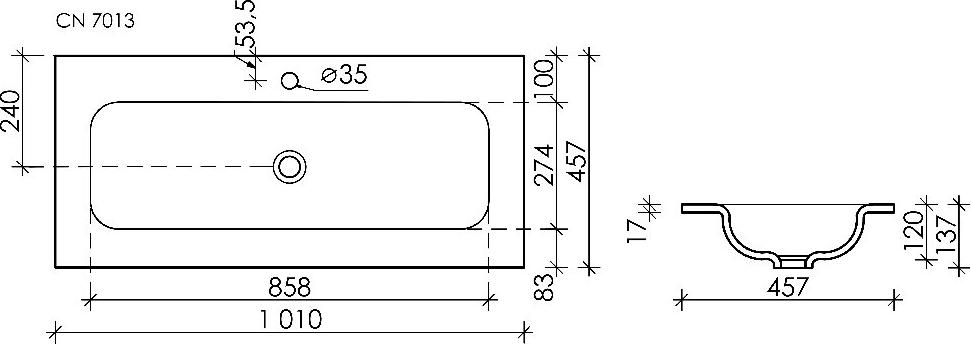 Раковина Ceramica Nova Element 101 CN7013, белый