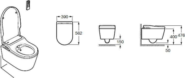 Комплект Система инсталляции для унитазов Roca DUPLO WC 890090020 + Подвесной унитаз Roca Inspira in-wash + Кнопка смыва Roca PL1 Dual хром