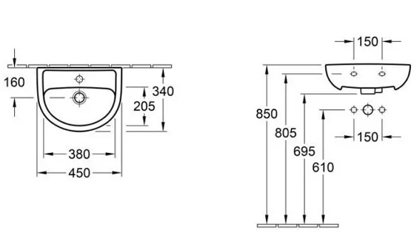 Раковина Gustavsberg Saval 7G124501 белый