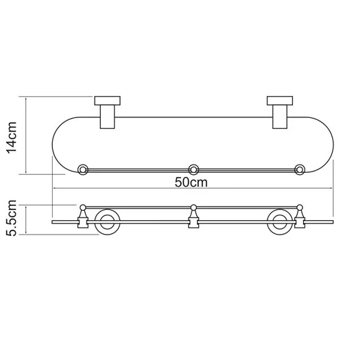 Полка WasserKRAFT Donau K-9400 K-9444 хром