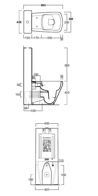 Напольный унитаз Simas Baden Baden BB01bi/CT09bi/D20 безободковый