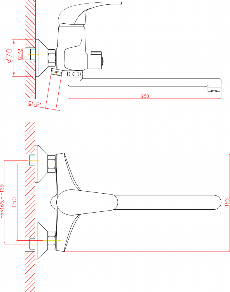 Смеситель 1 Orange Archi M55-211cr универсальный