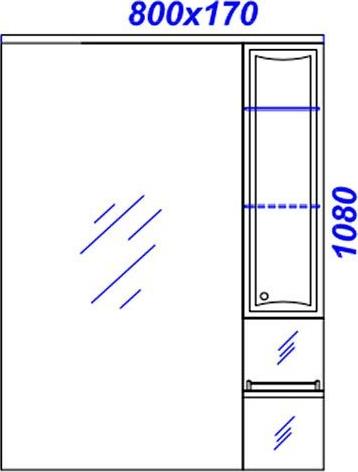 Шкаф-зеркало Aqwella Barcelona 80 (Ba.02.08), белый