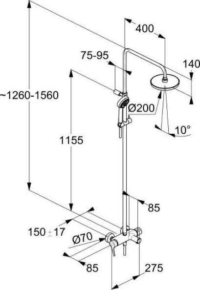 Душевая стойка Kludi Logo dual shower system 6808305-00