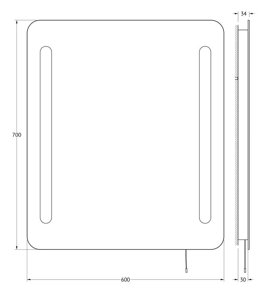 Зеркало Ellux Linea Led LIN-B2 9302 белый