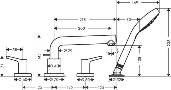 Смеситель для ванны Hansgrohe Talis S 72419000