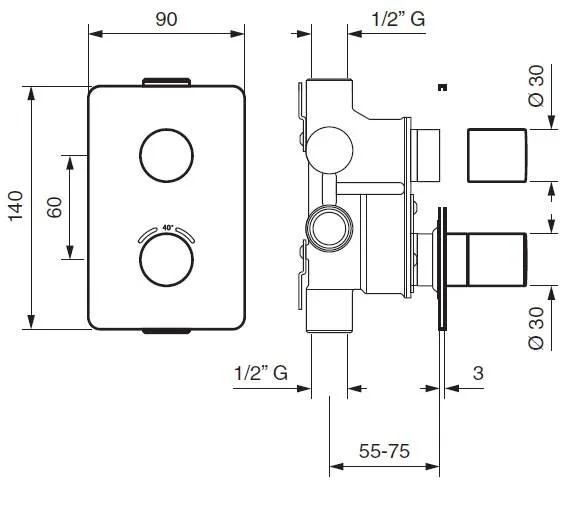 Смеситель для душа Emmevi 45319CR хром