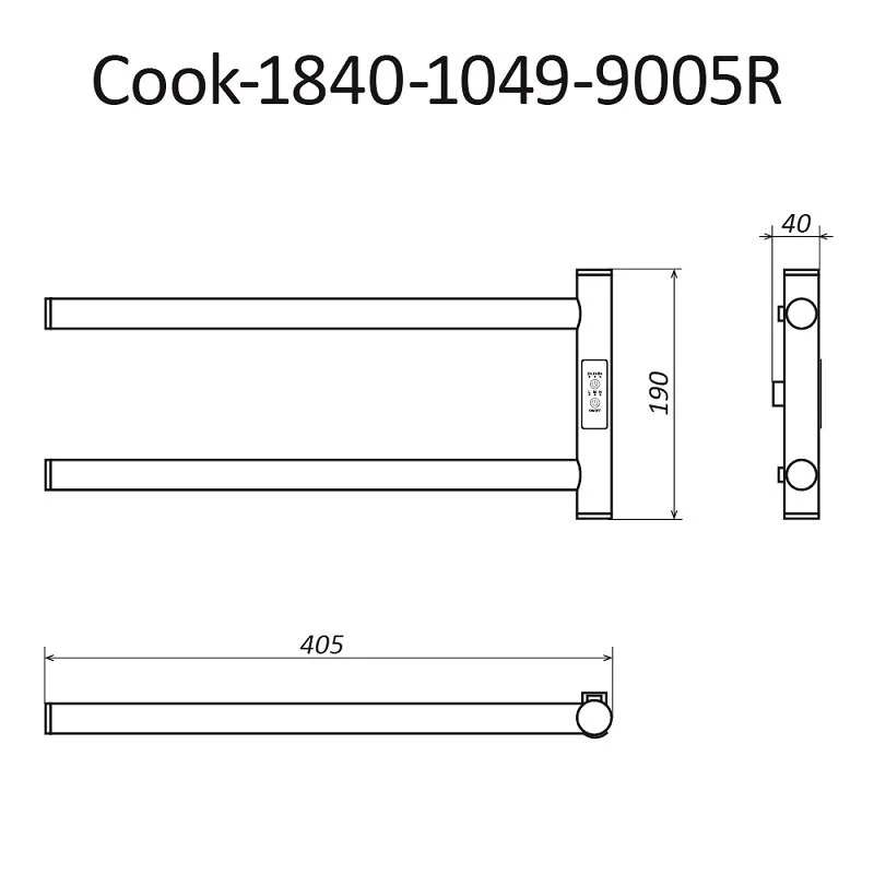 Полотенцесушитель электрический Маргроид Cook Cook-1840-1049-9005R черный