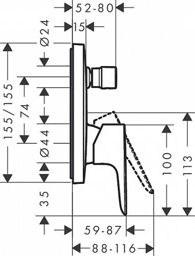 Смеситель для ванны Hansgrohe Talis E 71745000