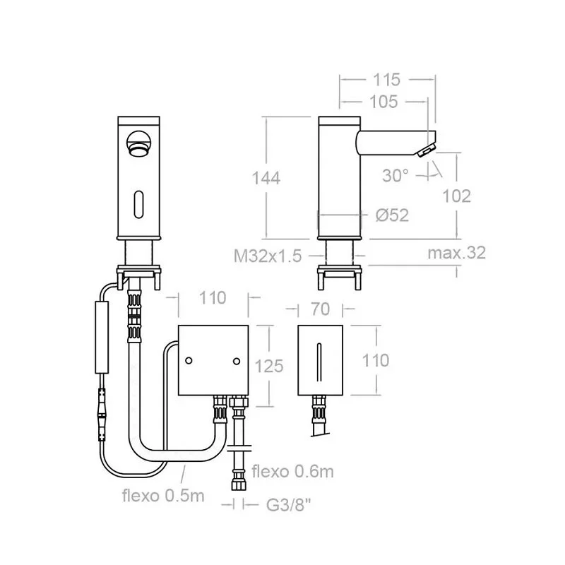 Кран для раковины Ramon Soler Soltronic 8102 хром