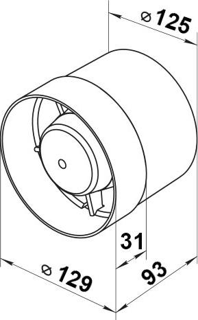 Вытяжной вентилятор Vents 125 ВКО