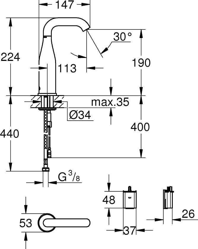 Смеситель для раковины Grohe Essence E 36446000