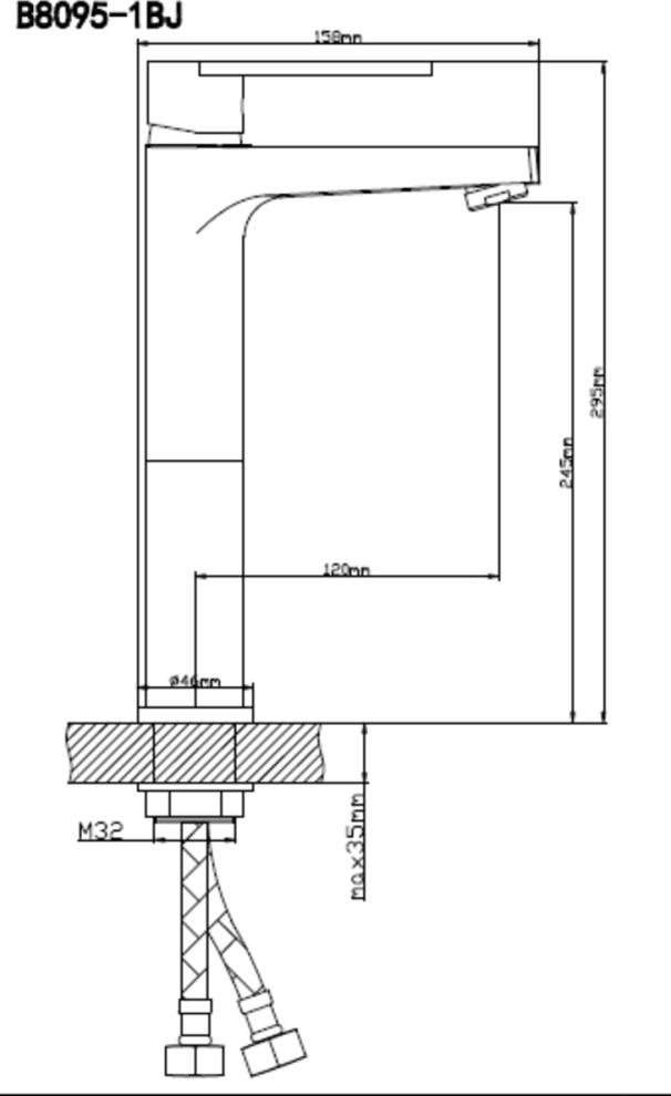 Смеситель для раковины BOOU B8095-1BJ, хром