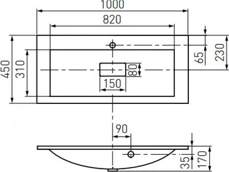 Раковина Aquaton Премьер М 100 1A70473KPR010