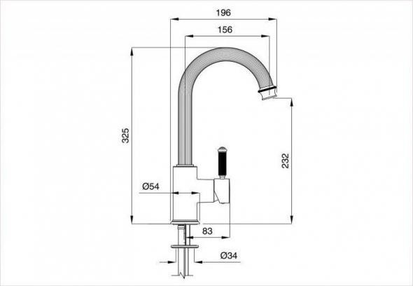 Смеситель для раковины Cezares APHRODITE-LS2-03/24-Bi, золото