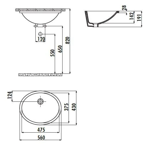 Раковина Creavit TP TP214-00CB00E-0000 белый