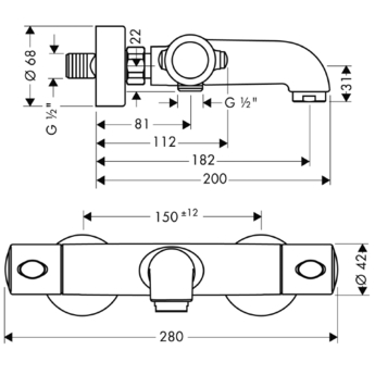 Термостат для ванны Hansgrohe Ecostat 1001 SL 13241000