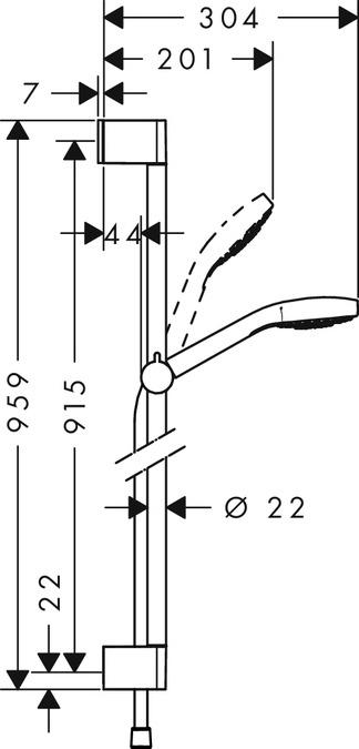 Душевой гарнитур Hansgrohe Croma Select E 26592400