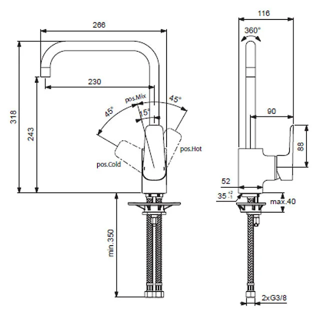 Смеситель для кухни Ideal Standard Ceraplan III B0725AA хром