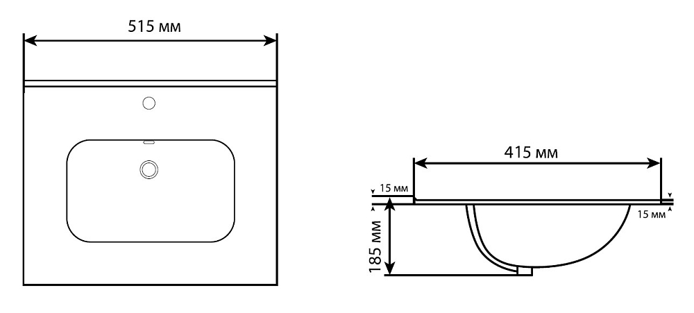 Раковина Aquanet Flat 00329252 черный