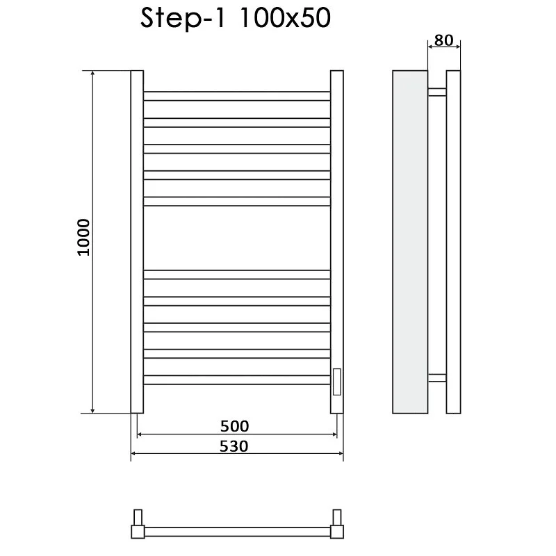 Полотенцесушитель электрический Ника Step-1 STEP-1 100/50 бел мат U белый