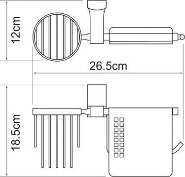 Держатель туалетной бумаги и освежителя Wasserkraft Exter 5259