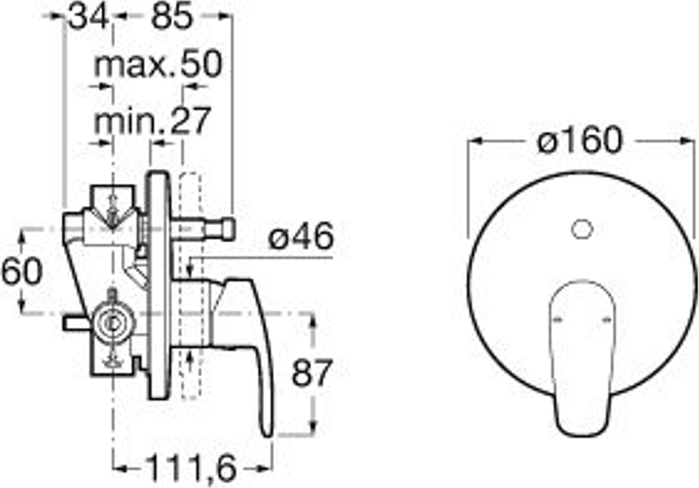 Смеситель для ванны Roca Monodin-N 5A0698C00