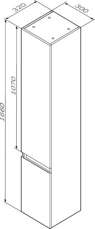 Шкаф-пенал AM.PM X-Joy 30 M85ACHR0306BM правый, черный матовый