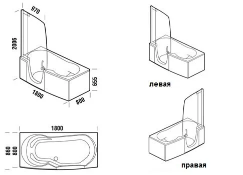 Акриловая ванна Teuco Lenci 385-2923-CG-0С белый