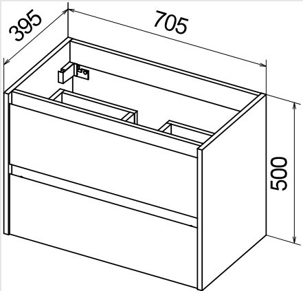 Тумба для комплекта BelBagno KRAFT 39-700/390-2C-SO-RNN rovere nebrasca nature